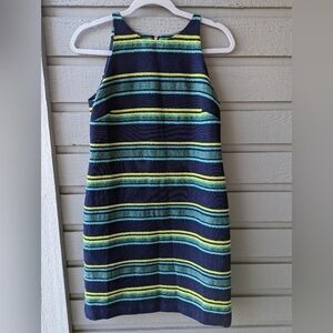 Vineyard Vines Blue Green Striped Sleeveless Sheath Dress